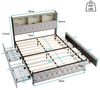 ADWOLT Polsterbett Doppelbett Stauraumbett mit 4 Schubladen und USB+Type C-Schnittstellen (Jugendbett, 1-tlg), 180x200 cm,Gepolstert,4 Schubladen,Samt,mit Kopfteil und Lamellen Bild 4