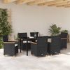vidaXL Garten Essgruppe 7 pcs Schwarz Poly-Rattan 3381090 Bild 4