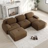 Ecksofa modular 75cm×298cm×178cm aus Cordstoff – rahmenloses Sofa mit hochelastischer Polsterung in Braun Bild 3