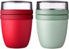 Mepal | Lunchpot Ellipse Mixed | Campus Red + Nordic Sage | Müslibecher to go | Unterteilung für Joghurt & Müsli | 500 ml + 200 ml | Geeignet für Gefrierschrank, Mikrowelle & Spülmaschine Bild 1