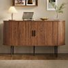Merax Sideboard in Holzoptik, Schrank Wohnzimmerschrank Anrichte (1 St), Kommode mit Rolltüren, Stauraum und Metallbeinen, 140 x 40 x 78 cm Bild 3