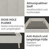 Bettgestell 90×200cm Stoffbezug & Metallgestell Mehrfach-Stützrahmen, robuste Plattform, modernes Minimaldesign, beige Bild 5