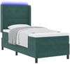 vidaXL Boxspringbett mit LED-Lichtleisten Grün 100 x 200 cm Samt 3343859 Bild 2