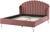 Bett mit Lattenrost AMBILLOU 160 x 200 cm Samtstoff Rosa Bild 5