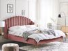 Bett mit Lattenrost AMBILLOU 160 x 200 cm Samtstoff Rosa Bild 3