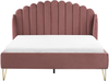 Bett mit Lattenrost AMBILLOU 160 x 200 cm Samtstoff Rosa Bild 4