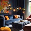 LED Hängelampe, Glaskugeln, grau, 9 Flammig, H 120 cm Bild 4
