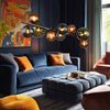 LED Hängelampe, Glaskugeln, grau, 9 Flammig, H 120 cm Bild 4