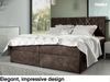 MEBLINI Boxspringbett BILBAO 160x200 cm mit Bettkasten – H3/Braun Samt Polsterbett - Gepolstert Doppelbett mit Matratze und Topper - Polsterbett mit Stauraum - Bett mit Kopfteil – Stauraumbett Bild 3
