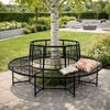 DanDiBo Baumbank Rund Wetterfest Metall D-200cm 96723 Gartenbank Rundbank Sitzbank Bank Schmiedeeisen Parkbank Bild 4