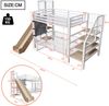 Metall-Hochbett für Kinder mit Rutsche und Stauraumtreppe 90*200CM, Etagenbettgestell mit Schutzgittertür, integrierten Regalen, platzsparendes Kinderbett für Jungen- und Mädchenzimmer Weiß Bild 5