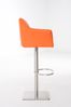 CLP Barhocker Damaso Kunstlederbezug drehbar stufenlos höhenverstellbar bis 240 kg,orange edelstahl Bild 4