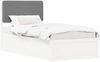 vidaXL Bettgestell mit gepolstertem Kopfteil Hellgrau 75 x 190 cm 877673 Bild 2