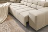 KAWOLA Sofa NEVADA Ecksofa Feincord beige mit motorischem Sitzvorzug Recamiere links 70 x 215 x 319 cm Bild 2