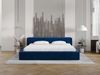 GRAINGOLD Lipari Doppelbett 160x200, Polsterbett mit Bettkasten, gepolstertes Kopfteil, Velour-Stoff, Blau Bild 3