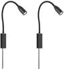 2er SET LED Bettlampen Schwarz mit Kabel & Stecker, Gestensteuerung, Breite 4cm Bild 2