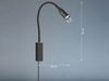 2er SET LED Bettlampen Schwarz mit Kabel & Stecker, Gestensteuerung, Breite 4cm Bild 4