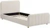 Vente-unique - ROGADI Bett Stoff Weiß - B 201 cm x H 80 cm x L 97 cm Bild 2