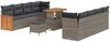 vidaXL Gartensofa-set mit Kissen 12 pcs Grau Poly-Rattan 3365233 Bild 2