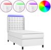 vidaXL Boxspringbett mit Matratze & LED Weiß 100x200 cm Kunstleder 3139368 Bild 2