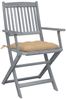 vidaXL Klappbare Gartenstühle 4 Stk. mit Kissen Massivholz Akazie 3064527 Bild 3