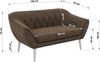Polstersofa PIRS 2 Skandinavisches Sofa 2-Sitzer, Sofa mit Wellenfederung, Breite 140 cm, weiße Füße Hoher Sitzkomfort - Braun Velvet Bild 5