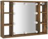vidaXL Spiegelschrank mit LED Räuchereiche 76x15x55 cm 820445 Bild 3
