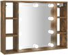 vidaXL Spiegelschrank mit LED Räuchereiche 76x15x55 cm 820445 Bild 2