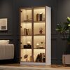 Merax glasvitrine mit 16-farbiger LED-Beleuchtung, doppeltürige Vitrine mit beweglichen Einlegeböden, 80*40*160cm,Hochschrank für Wohnzimmer, Standvitrine,Badezimmerschrank, Weiß Bild 3