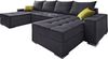 COLLECTION AB Wohnlandschaft XL-Josy U-Form, Breite 313 cm, Flachgewebe, Struktur, Kunstleder, inkl. Bettfunktion, Bettkasten, mit 4 gleich großen Rückenkissen Bild 4