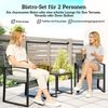Rattan Bistroset, 3 teiliges Gartenmöbel-Set mit 2 Gartenstühlen, Couchtisch, abnehmbar Kissen Hellgrau Bild 4