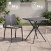 Gartenmöbel-Set GRETA mit 4 Stühlen - 156x156x81cm, Kunststoff, Dunkelgrau | Balkonset Gartenset Tisch mit Stühlen Bistroset Outdoor Bild 2