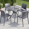 Gartenmöbel-Set GRETA mit 4 Stühlen - 156x156x81cm, Kunststoff, Dunkelgrau | Balkonset Gartenset Tisch mit Stühlen Bistroset Outdoor Bild 4