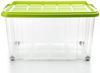 BigDean 2 Stück 60 L Aufbewahrungsbox mit Deckel groß limegrün - stapelbare robuste Box- rollbare Stapelbox mit festen Klickverschlüssen - Made in Germany Bild 4
