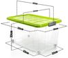 BigDean 2 Stück 60 L Aufbewahrungsbox mit Deckel groß limegrün - stapelbare robuste Box- rollbare Stapelbox mit festen Klickverschlüssen - Made in Germany Bild 3