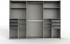 Schwebetürenschrank Kleiderschrank 273 cm Passepartout Schubladen Spiegel Sandgrau, Grafit Bild 2