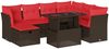 vidaXL 8-teiliges Gartensofa-Set mit Kissen, braun, Polyrattan 3274684 Bild 2