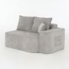 Sofa 2-Sitzer mit Seitentaschen – Chenille in Grau, Sitzhöhe 41 cm, belastbar bis 250 kg Bild 5