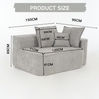Sofa 2-Sitzer mit Seitentaschen – Chenille in Grau, Sitzhöhe 41 cm, belastbar bis 250 kg Bild 4