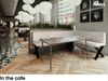 MEBLINI Eckbank für Esszimmer mit ausziehbarem Tisch - Küchenbank - Essecke - Sitzecke Küche - PETER - X-Beine 142x196x87cm Rechts - Beige Samt/B Weiß Matt Bild 4