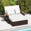 COSTWAY Loungebett, outdoor, Rattan, 2-Personen, Gartenliege mit verstellbarer Rückenlehne Bild 3