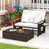 COSTWAY Loungebett, outdoor, Rattan, 2-Personen, Gartenliege mit verstellbarer Rückenlehne Bild 4