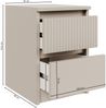 Selsey 'Sandia' Nachttisch mit zwei Schubladen und geriffelter Front, 30 cm, Kaschmirgrau Bild 5