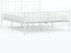 vidaXL Bettgestell mit Kopf- und Fußteil Metall Weiß 140x200 cm 352548 Bild 2