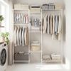 Tragbarer Kleiderschrank wandelbarer Kleiderorganizer mit L-Form & horizontaler Montage Weiß Bild 3