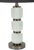Dmora Tischlampe Presolana, Schreibtischleuchte, Büroleuchte, Arbeitslampe, 33x33 h57 cm, Weiß und Grau Bild 4