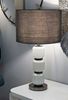 Dmora Tischlampe Presolana, Schreibtischleuchte, Büroleuchte, Arbeitslampe, 33x33 h57 cm, Weiß und Grau Bild 2