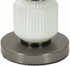 Dmora Tischlampe Presolana, Schreibtischleuchte, Büroleuchte, Arbeitslampe, 33x33 h57 cm, Weiß und Grau Bild 5