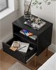 Moderne Nachtkommode mit offenem Regal und Schublade, Schwarz/Gold Bild 4