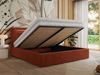 Polsterbett GOLD 5 CLASSIC 200 x 200 cm mit LED-Beleuchtung & Bettkasten, Doppelbett inkl. Lattenrost, Metall-Lift-System & Stauraum, Foam Matratze - Orange Plüsch - MIRO LUX Bild 3
